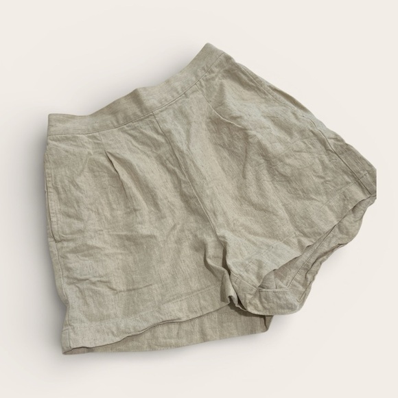Madewell Pants - Madewell High Waist Linen Shorts - Light Tan